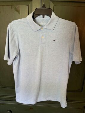 Vineyard Vines Boys blue/white stripe performance polo